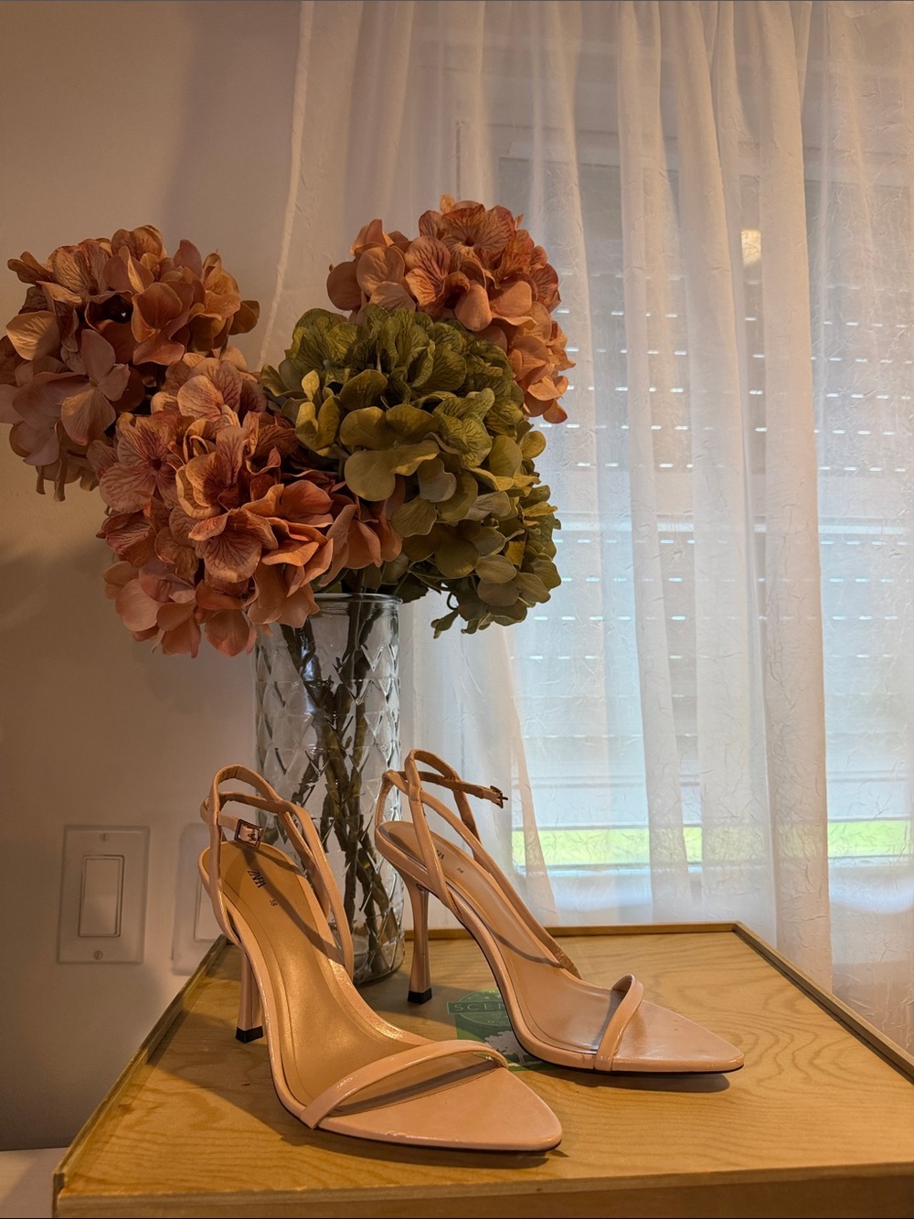 Zara Blush Pink Strappy High Heel Sandals